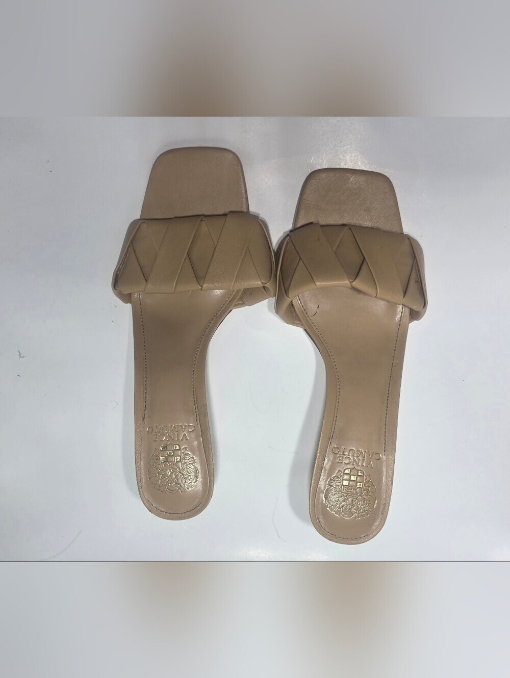Vince Camuto Endonta Nude Braided Leather Slide Sandals Women’s Size 8.5 M - Picture 7 of 8